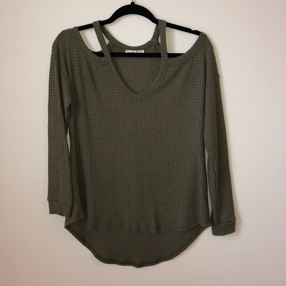 Navy off the shoulder sweater